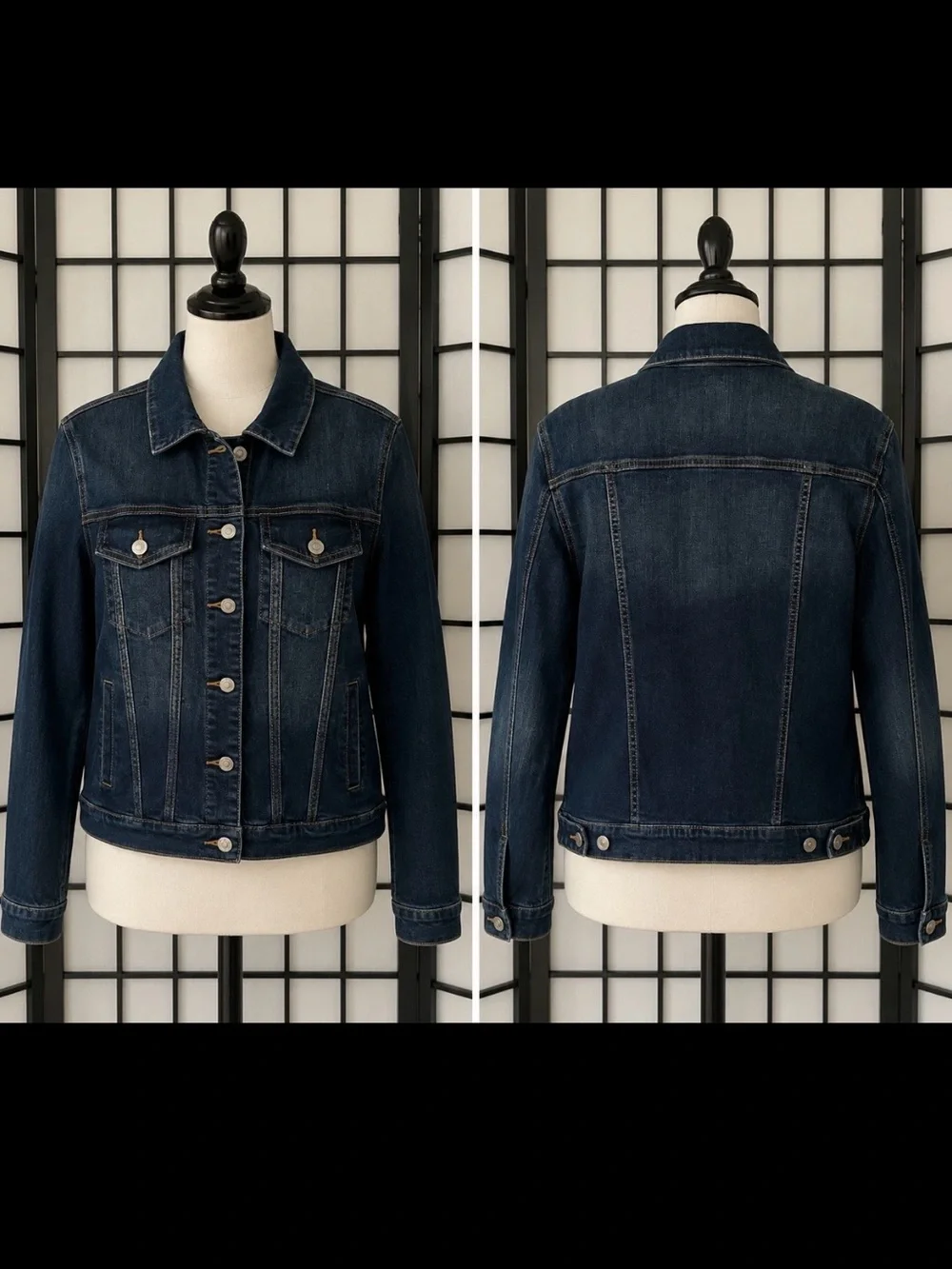Classic Dark Blue Denim Jacket - Picture 1 of 3